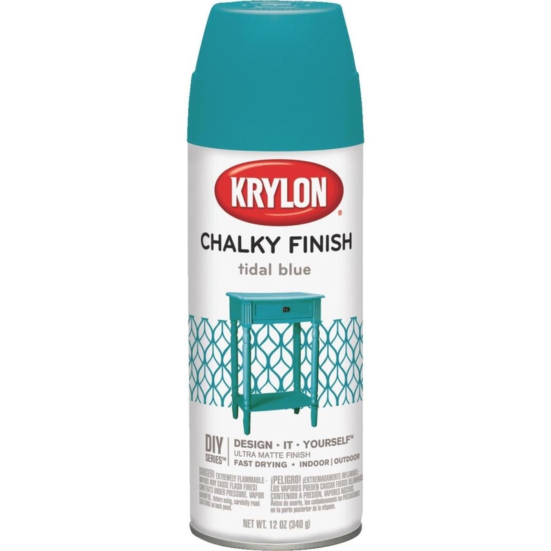 Krylon CHALKY FINISH 12 Oz. Ultra Matte Chalk Spray Paint, Tidal Blue