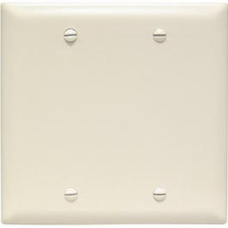 Trademaster 2 Gang Light Almond Wall Plate