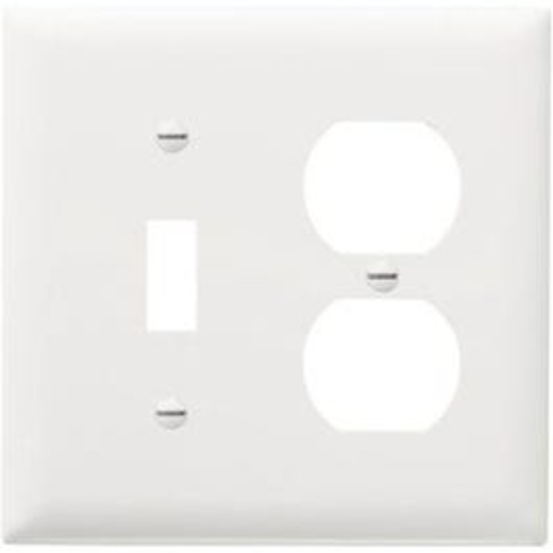 Wall Plate, 1-Toggle & 1-Duplex, Urea, White