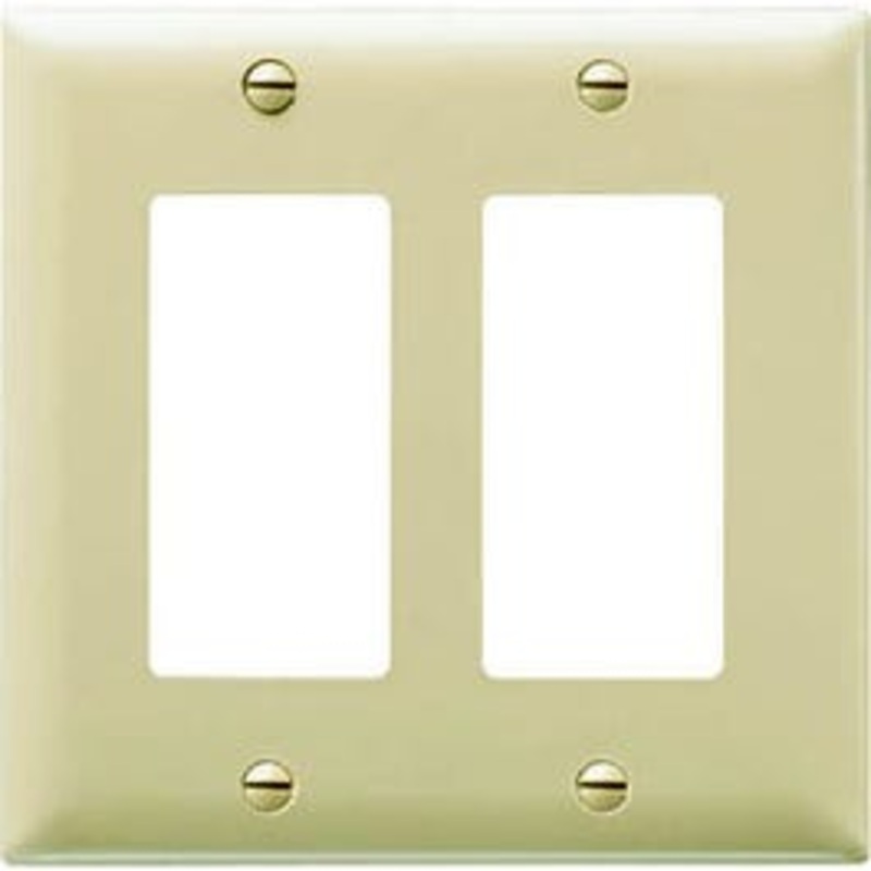 Wall Plate, 2 Decorator Opening, Urea, Ivory