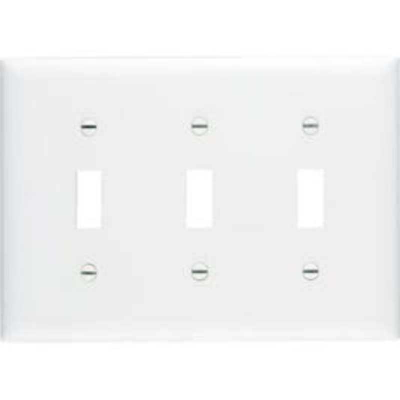White 3-Toggle Opening Nylon Wall Plate