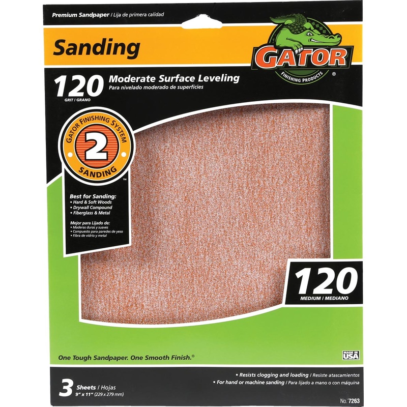 Gator Premium Aluminum Oxide sheets 120 Grit