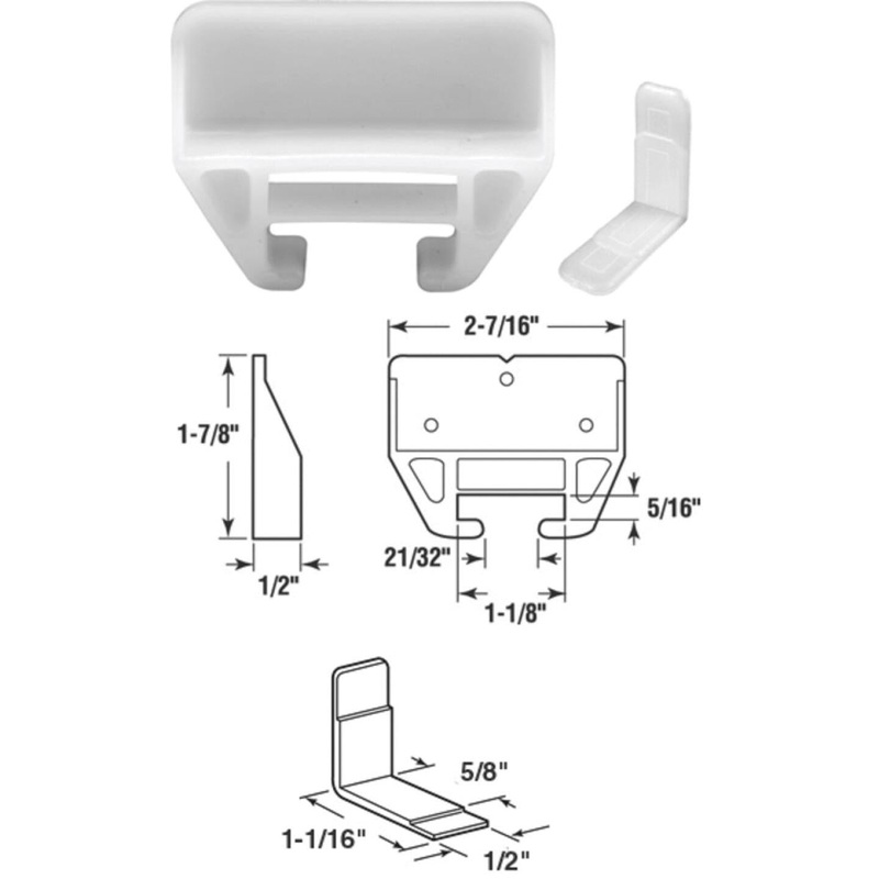 Prime-Line 1-3/32 x 1-1/8 Nylon Track Guide (2 Count)