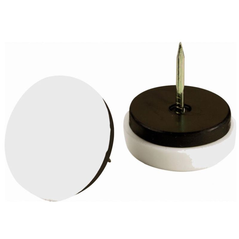Shepherd Hardware 3/4-Inch Nail On Cushioned Furniture Glides, Plastic Base, 4-Pack