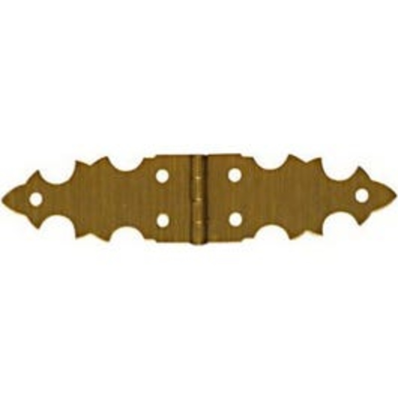 2-Pk., 5/8 x 2.75-In. Brass Decorative Hinges