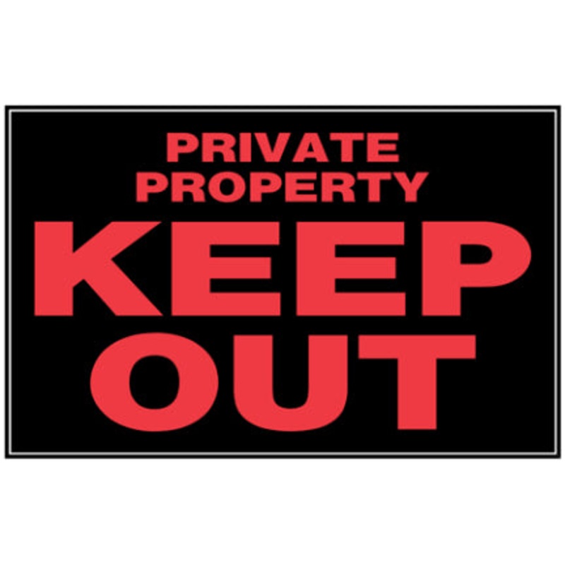 8  X 12  BLCK/RED PRVT PRPTY SIGN
