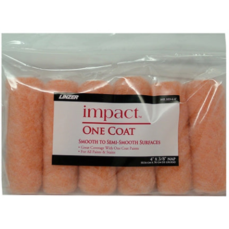 MINI ROLLER 4IN X 3/8IN NAP POLY 6PK