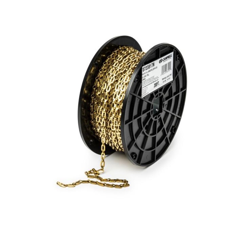 Apex Campbell 1/0 Brass Plumbers Chain Bright 200′ per Reel