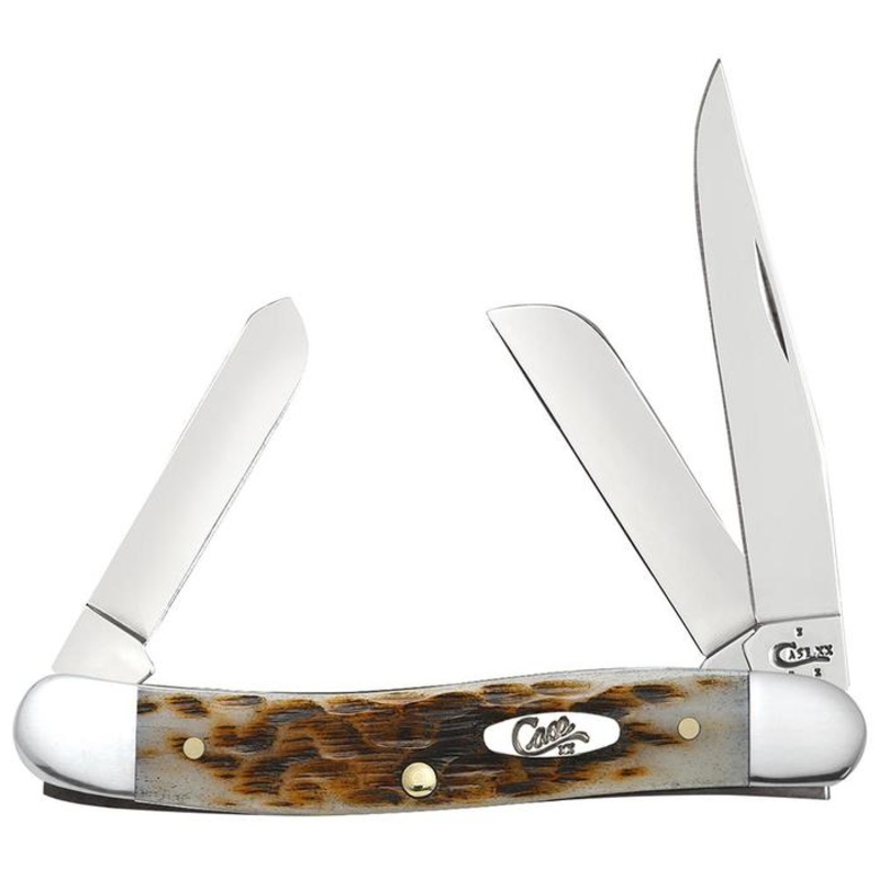 Case Amber Bone Peach Seed Jig Medium Stockman