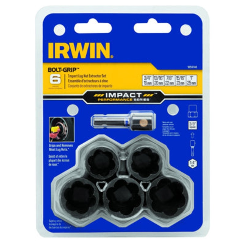 IMPACT LUG NUT 6 PC SET CARBON STEEL