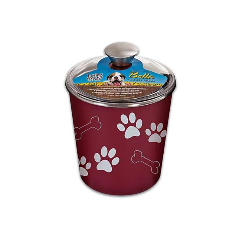 Loving Pets Bella Canister Merlot Treat Holder