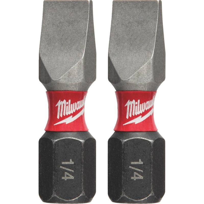 Milwaukee Shockwave #10 Slotted 1 In. Insert Impact Screwdriver Bit (2-Pack)