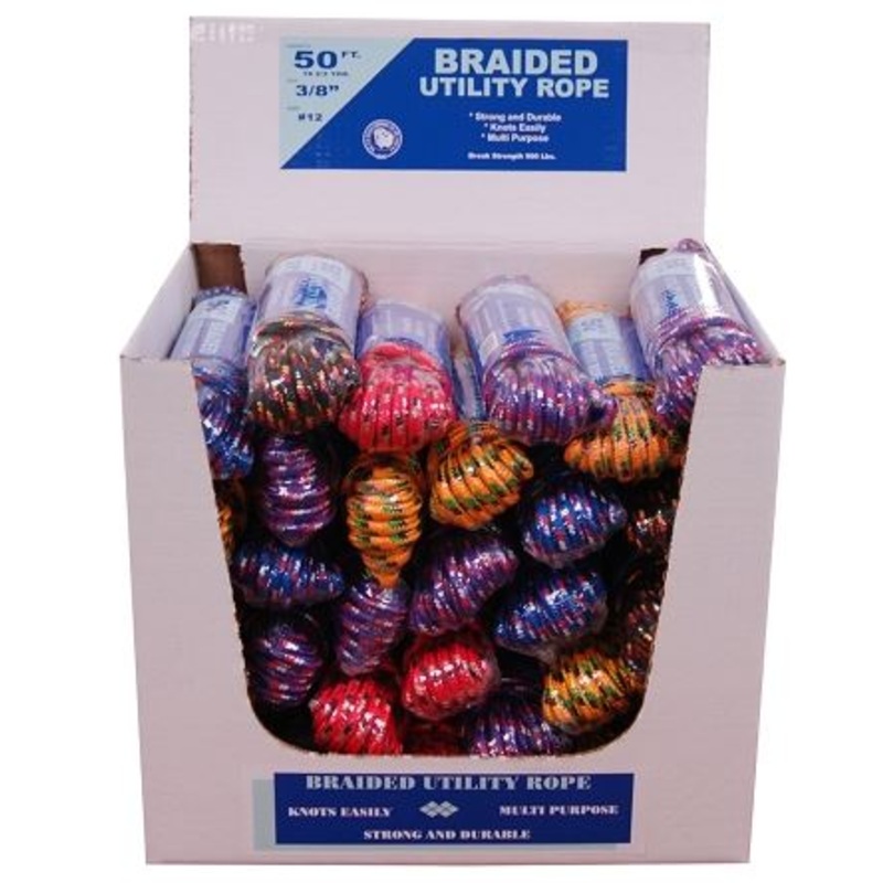 T.w Evans Cordage 30 Piece 3/8 X 50′ Braided Utility Rope Display