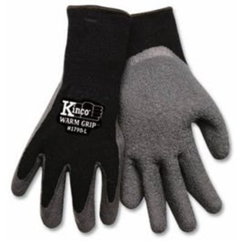 Large Men’s Cold-Weather Latex-Coated Knit Gloves