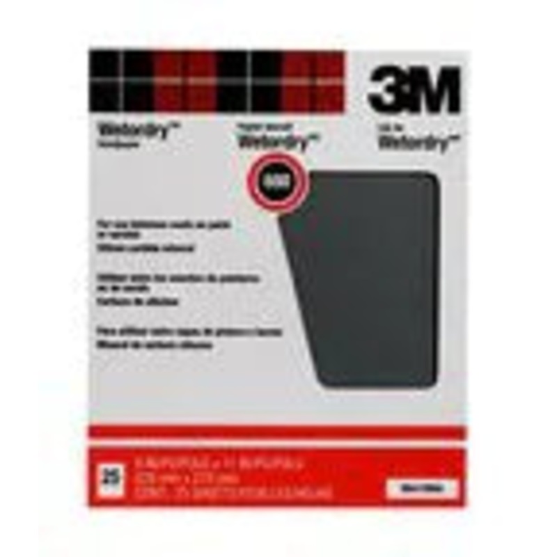 3M Pro-Pak Wetordry Sanding Sheets 88600NA, 9 in x 11 in, 180C grit, 25 sht pk