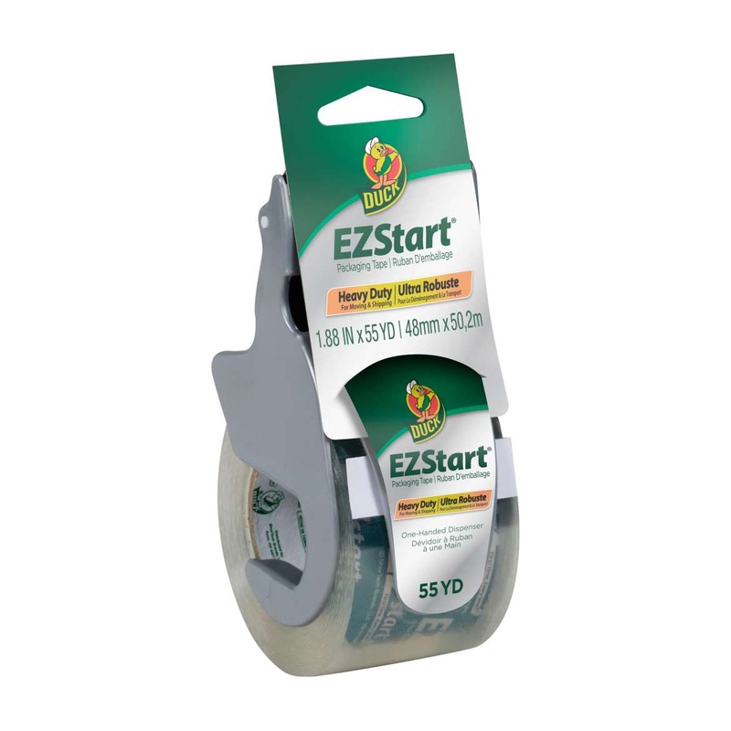 Duck Brand EZ Start Packing Tape with One-Handed Dispenser – Clear, 1.88 in. x 55.5 yd.