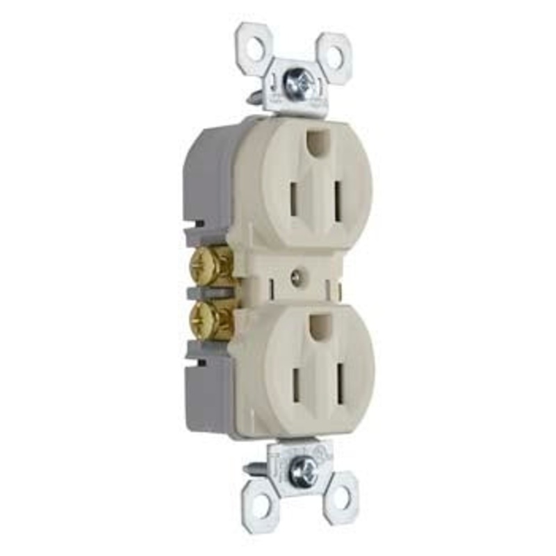 Pass & Seymour 15A/125V Trademaster Tamper-Resistant Duplex Receptacle, Light Almond