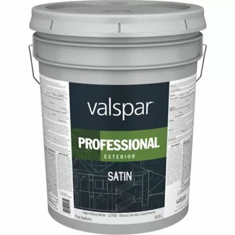 Valspar Professional Exterior Paint 5 Gallon Satin Hi-Hide White