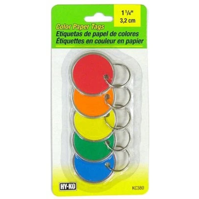 Hy-Ko Products Color Paper Tags with Key Ring