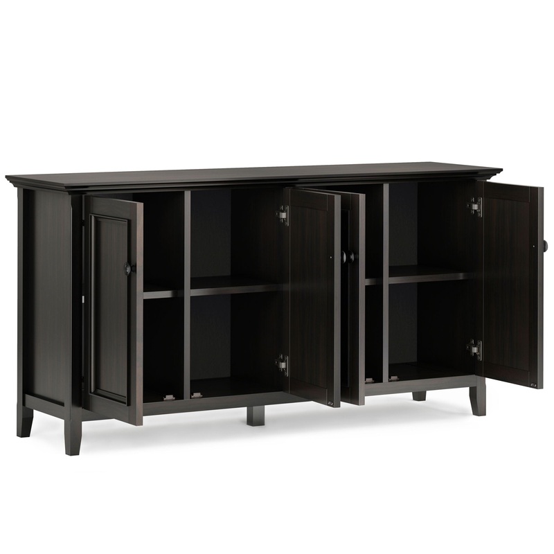 Amherst – Wide 4 Door Storage Cabinet – Hickory Brown
