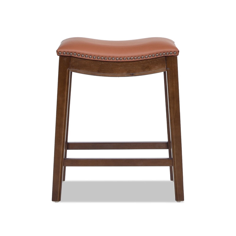 Barlow – Backless Saddle Counter Stool – Brown