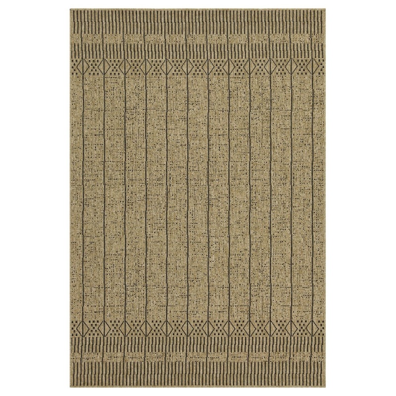 Earth – 7’10 X 10’3 Polypropylene, Indoor, Outdoor Area Rug – Jute / Black