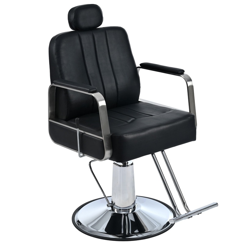 Premium Reclining Barber Chair Salon Chair For Hair Stylist With Heavy Duty Hydraulic Pump, 360 Rotation, Tattoo Chair Shampoo Beauty Salon Equipment, Max Load Weight 400 Lbs
