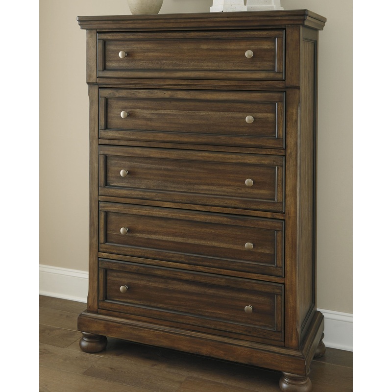 Robbinsdale Five Drawer Chest|Medium Brown|Antique White|Light Gray|Rustic Brown