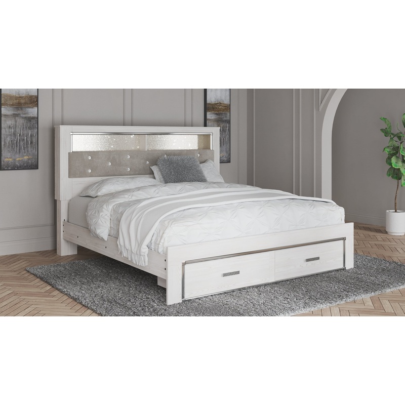 Altyra  Upholstered Bookcase Bed With Storage