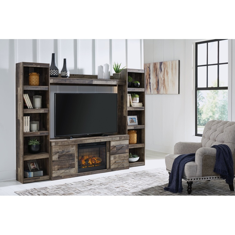 Ashley Express – Derekson 4-Piece Entertainment Center with Electric Fireplace