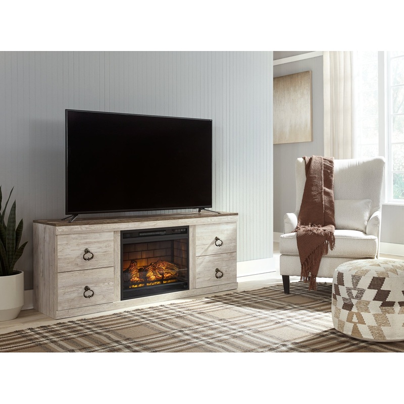 Ashley Express – Willowton TV Stand with Electric Fireplace