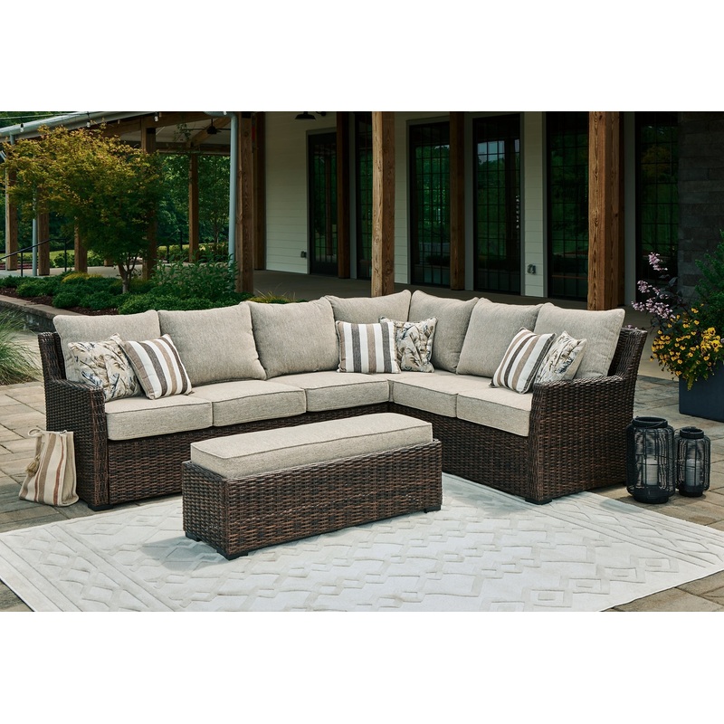 Brook Ranch Sofa SEC/Bench w/CUSH (3/CN)