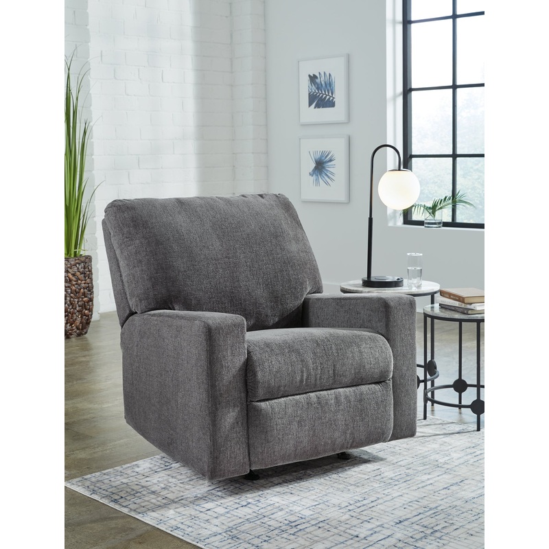 Rannis Rocker Recliner|Pewter|Snow|Navy