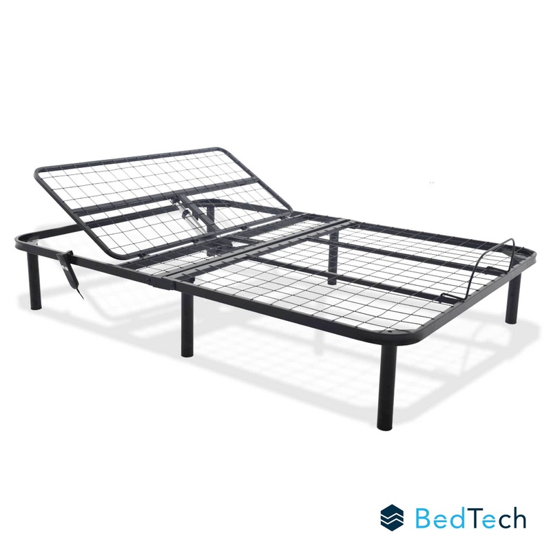 Bthu – Twin Long Adjustable Bed Base With Head Position Adjustment – Black