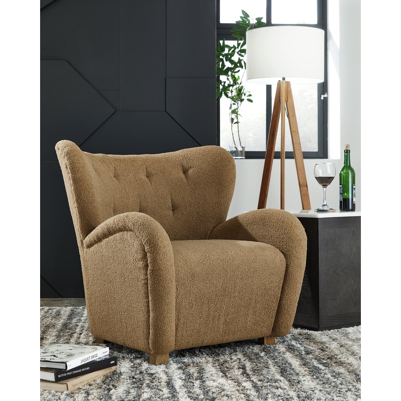 Larbell Accent Chair|Ecru|Camel