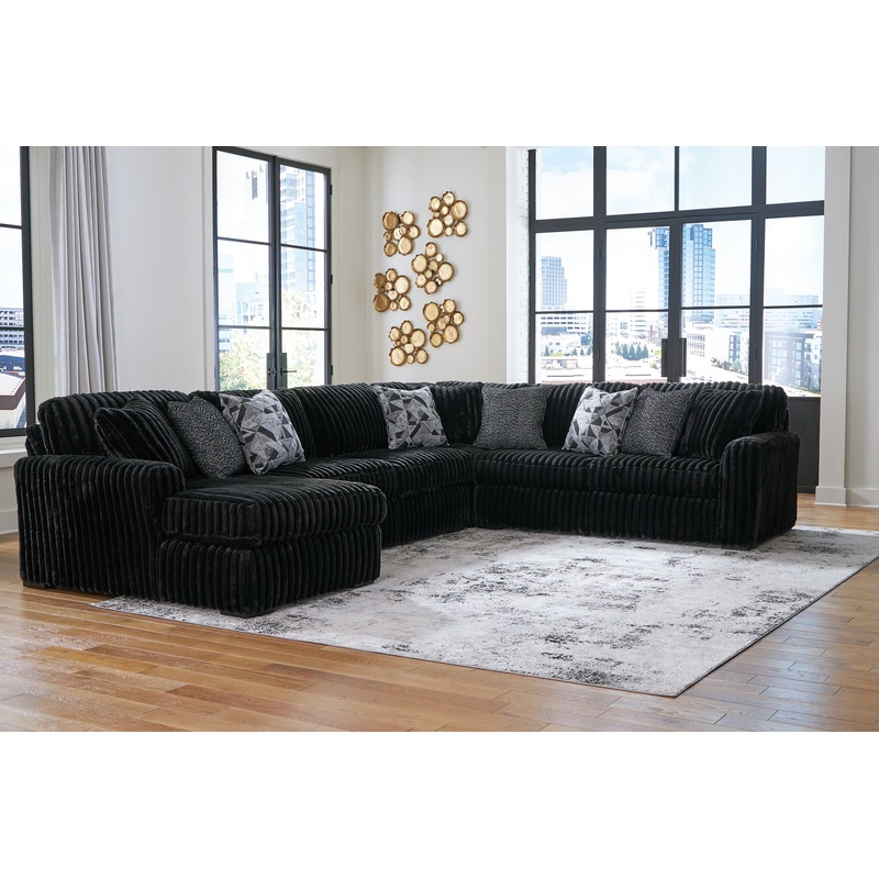 Midnight-Madness 4-Piece Sectional with Chaise