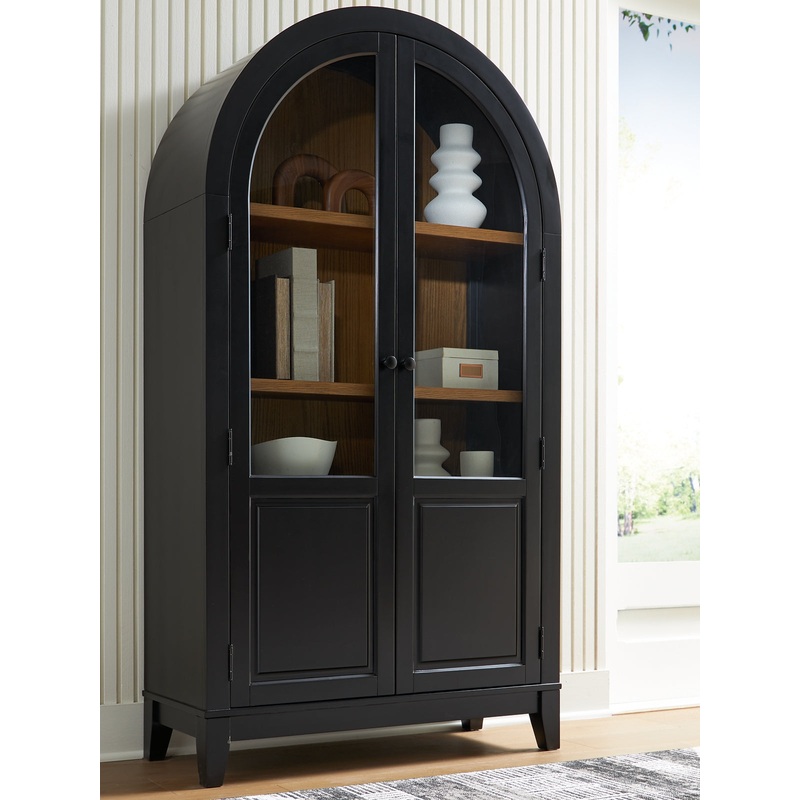 Dagandale Accent Cabinet|Black/Natural|White/Natural