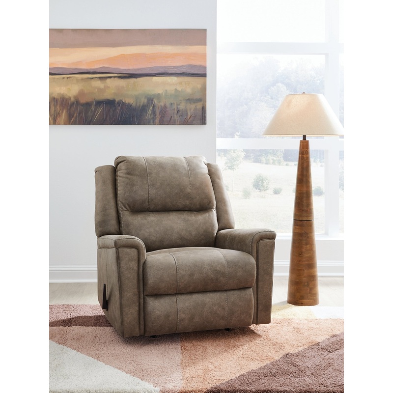 Lixtowel Rocker Recliner|Walnut|Fog