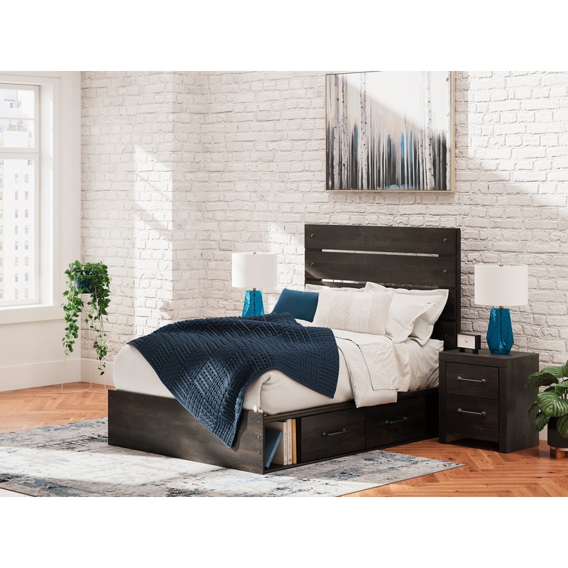 Hollivern  Panel Bed With Storage