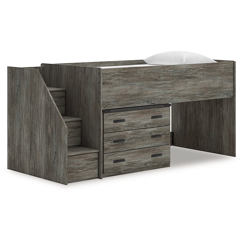 Frandern Twin Loft Bed with Drawer Storage
