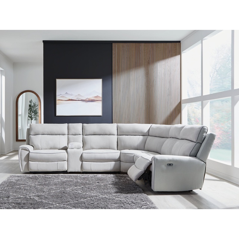Social Pointe 6-Piece Reclining Sectional with Storage Console