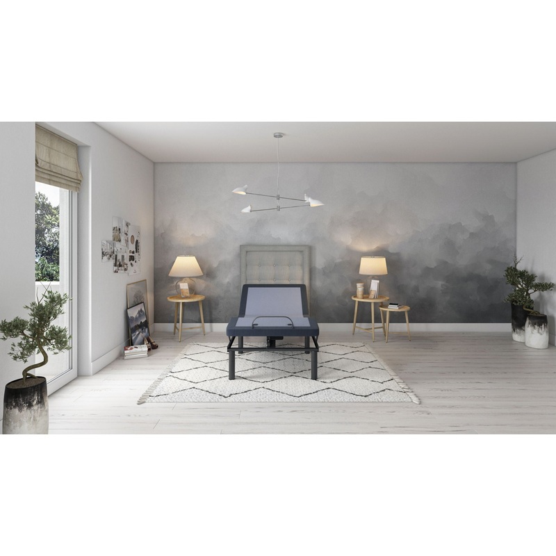 Bt3000 – Twin Adjustable Bed Base With Head And Foot Position Adjustment – Blue / Gray