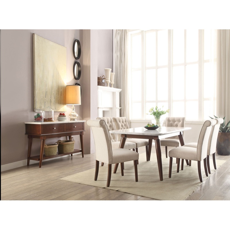 Gasha – Marble Top Dining Table – White
