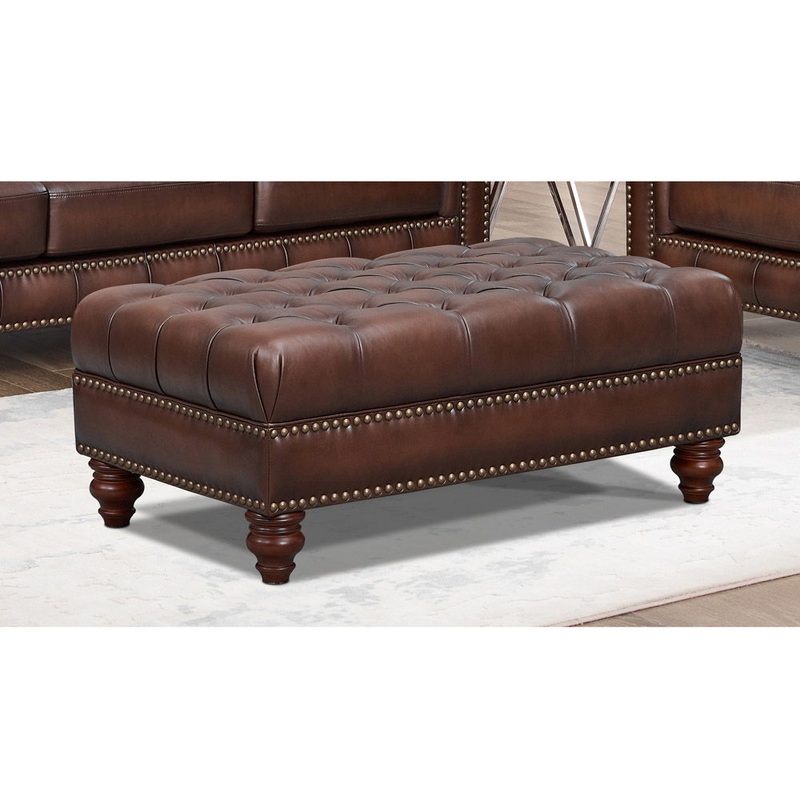 Alton Bay – Leather Ottoman – Brown