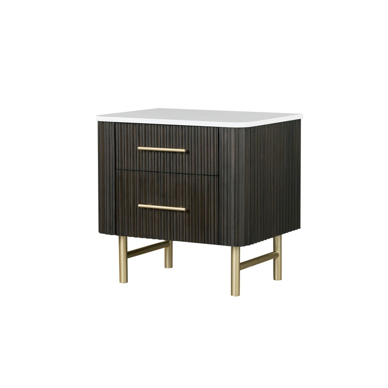 Clayten – Marble Top Nightstand – Espresso
