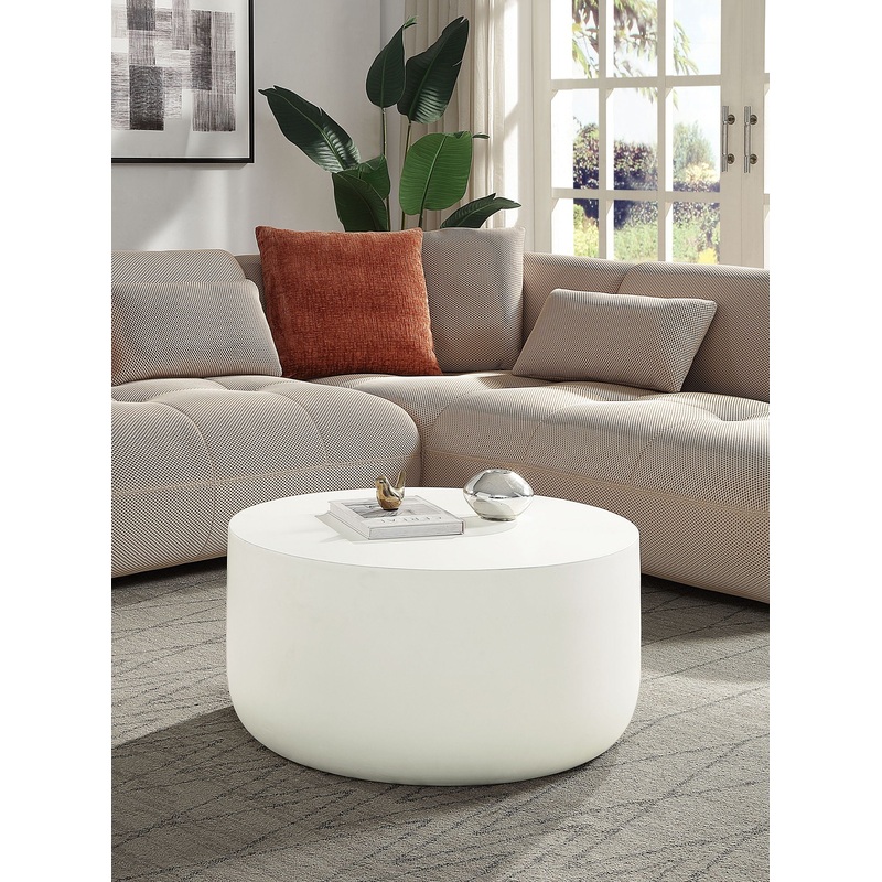 Dustan – Natural Coffee Table – White