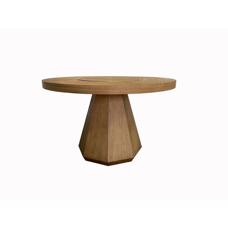 Elegant Round Dining Table|Light Brown|Dark Brown