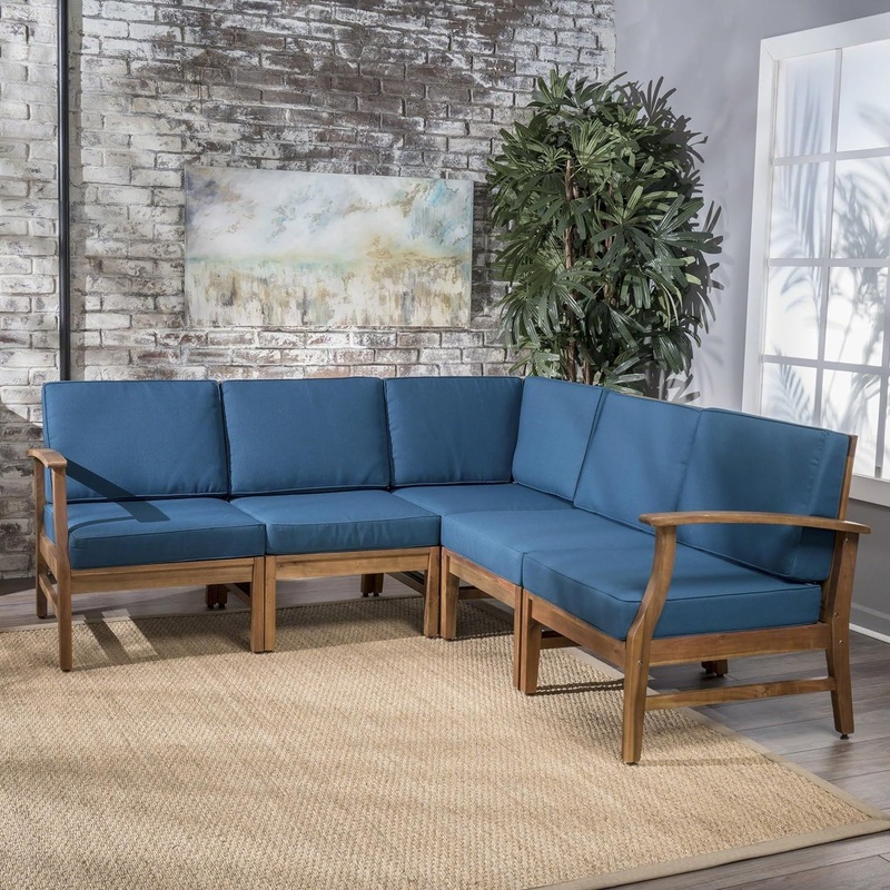 Perla – 5 Pieces Sofa Set|Blue|Beige|Dark Gray