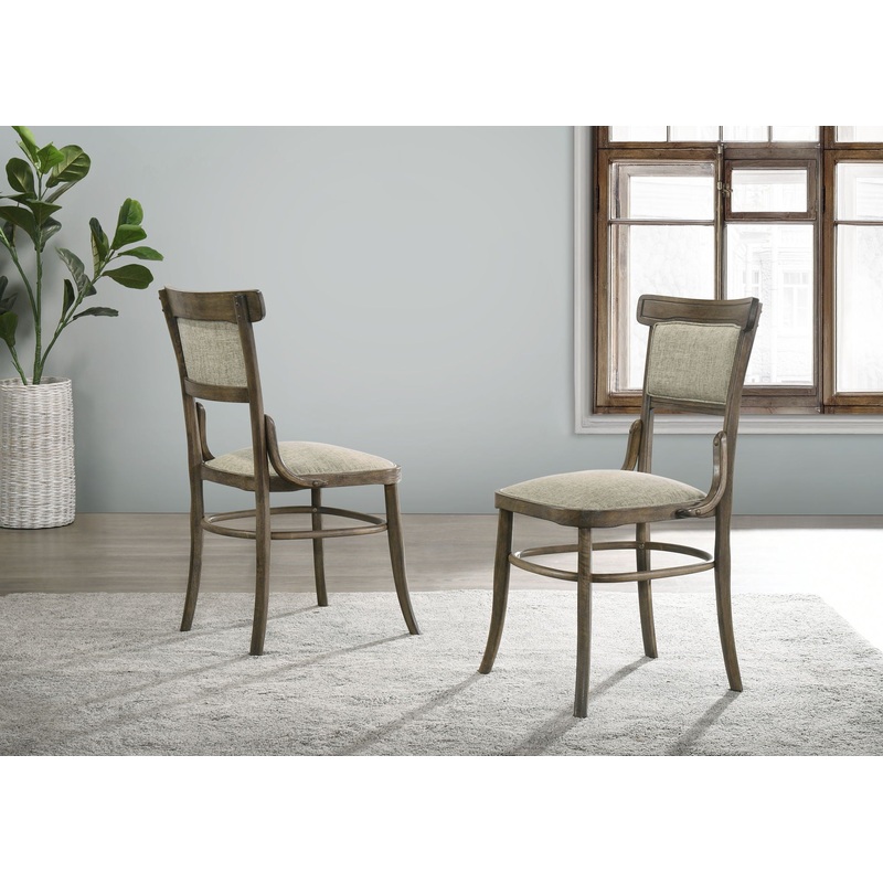 Bistro – Wide Contemporary Fabric Dining Chair With Cushion (Set of 2) – Vintage Walnut