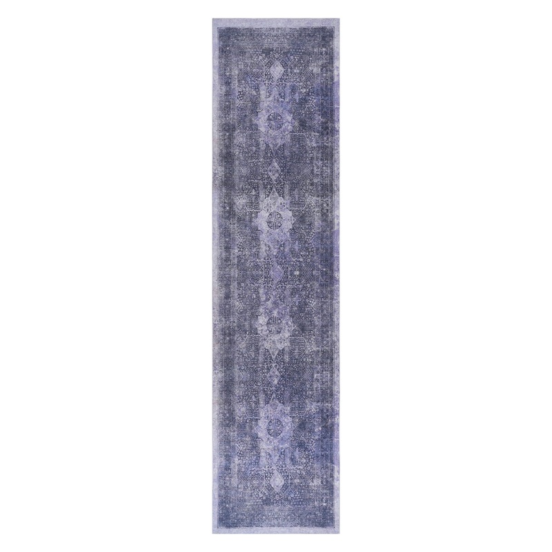 Maval – 2’6” X 10′ Washable Runner Rug – Anthracite